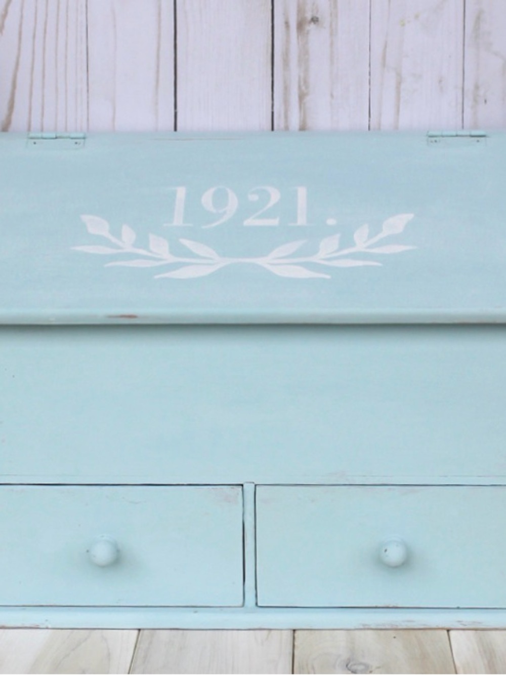 Hand-Painted Candle Wooden Storage Box Farmhouse Country Folk-Art - Picture 8 of 8